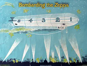 Commemorativeart: Bombarding the Zepps - advertising leaflet for this game