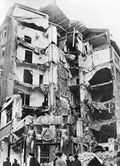 Wenceslas: Bombed building in Prague, around 1945