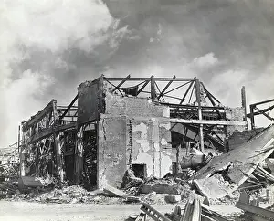 Erding: Bombed Buildings at the End of World War 2 at the Headqu?