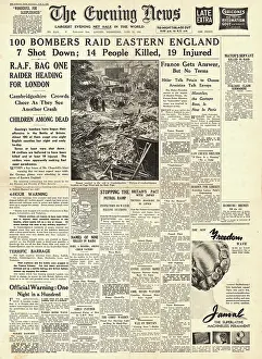 Bombing raid on Eastern England