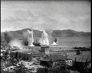 Obscuring: Bombs Exploding in the Sea, Obscuring a Cargo Ship