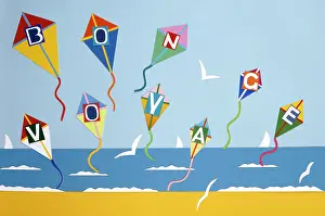 Kites: Bon Voyage Kites ' paper collage