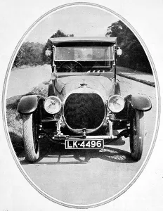 Fitzwilliam: A bonnet view of 30h.p. Sheffield-Simplex with Pytchley Li