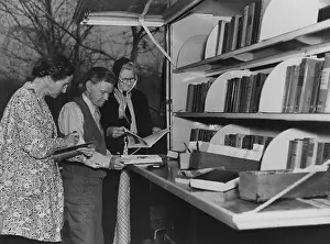 Lcgr1306: Book borrowers at WPA Library bookmobile, ca