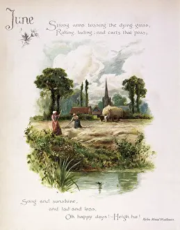Haymaking: Book illustration -- June