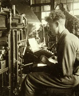 Typesetting: Book printing house in Vienna - Linotype machine