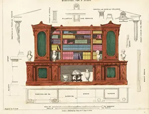 Portfolios: Bookcase for a study, Regency style