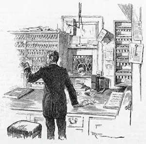 Booking: Booking clerk inside a ticket office