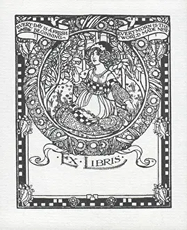 Peter & Dawn Cope Collection: Bookplate design by Ethel Larcombe