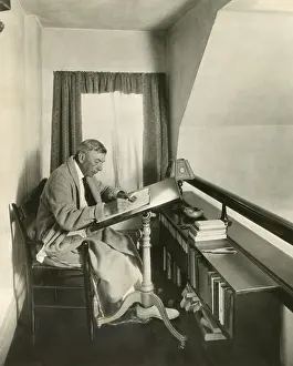 Lcgr1805: Booth Tarkington writing in his bathroom in