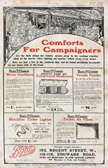 Vermin: Boots - Comforts for Campaigners advertisement, WWI