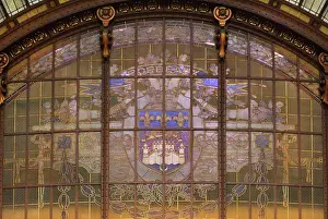 Savey: Bordeaux glazing, Hall, Societe Generale, Paris, France