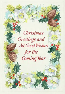 Larch: Border design with Christmas roses etc