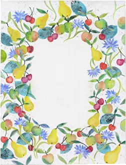Alison: Border design with cornflowers and fruit