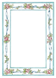 Langlands: Border design with Roses and Ribbons