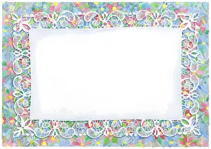 Border design with white lace over flowers