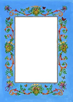 Ashe: Border of gilded baskets with flowers