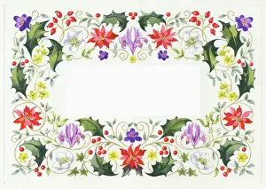 Poinsettia: Border of Holly, Ivy, etc