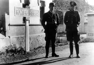 Despagne: Border post at the French-Spanish border, 1942