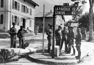 Secured: Border post at the French-Swiss border