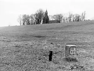 Valuable: Border stone at Gross-Nebrau, 1939
