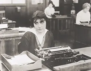Overworked: Bored typist