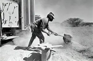 Borehole: Borehole drilling during the drought. A Black