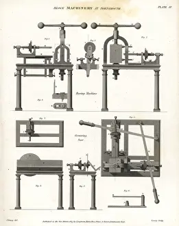 Cornering: Boring machine and cornering saw, 18th century