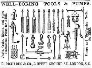 Boring: Well boring tools and pumps advertisement, 1888