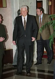 Subjects: Boris Yeltsin accompanied by Alexander Korzhakov