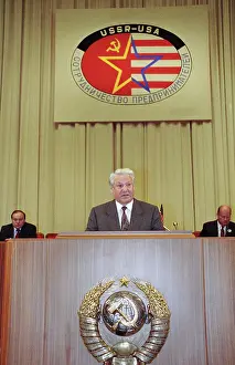 Concerning: Boris Yeltsin attends Soviet-American conference, 1991