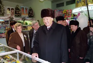 Prospekt: Boris Yeltsin in children's store, 1996