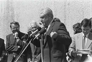 Prosecution: Boris Yeltsin at demonstration, 1989