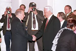 Welcomes: Boris Yeltsin and Geydar Aliyev, 1995