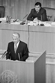 Tribune: Boris Yeltsin at joint session of chambers of