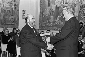 Presenting: Boris Yeltsin presenting state prizes, 1991