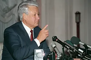 Boris Yeltsin at press conference, 1992