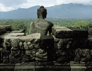 Stupa: Borobudur Temple. 9th c. INDONESIA. CENTRAL JAVA
