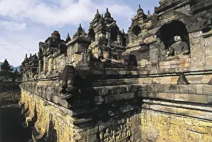 Worships: Borobudur Temple. 9th c. INDONESIA. CENTRAL JAVA