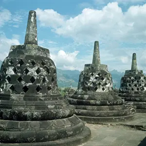Stupas: BOROBUDUR TEMPLE/JAVA