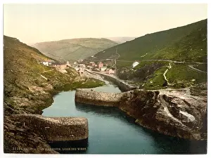 Boscastle: Boscastle, harbor looking west, Cornwall, England