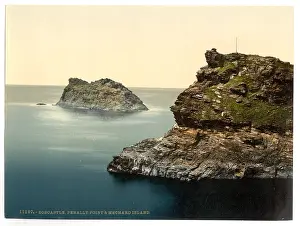 Boscastle: Boscastle, Penally Point and Mechard Island, Cornwall, Engla