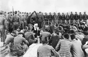 Bosnian: Bosnian members of the Weapon-SS at a funeral, 1944