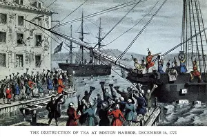 1773: Boston Tea Party. Boston Harbor - 1773