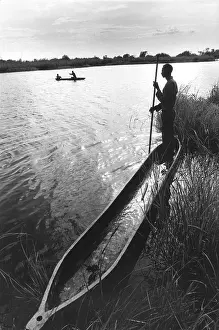 Poling: Botswana, Okavango Delta, 1997: River Bushman. Makoros