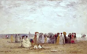 Boudin: BOUDIN, Eugene (1824-1898). Bathers on the Beach