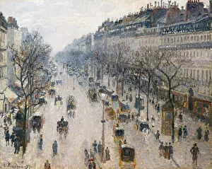 Plein: Boulevard Montmartre on Winter Morning, Camille Pissarro