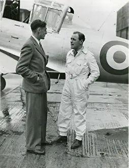 Balliol: Boulton Paul Chief Test Pilot, A.E. Gunn, with his assistant