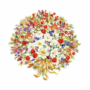 Bouquets: Bouquet of Chinese Lanterns and Berries