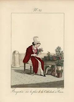 Pecheux: Bouquet-maker at the plaza in front of Rouen